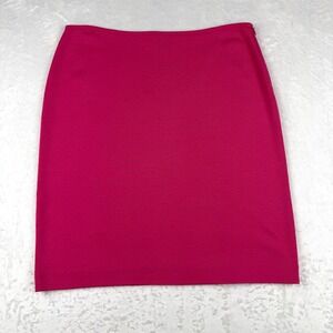 St. John Santana Knit Hot Pink Pencil Skirt 12 Wool Blend Quiet Luxury Old Money